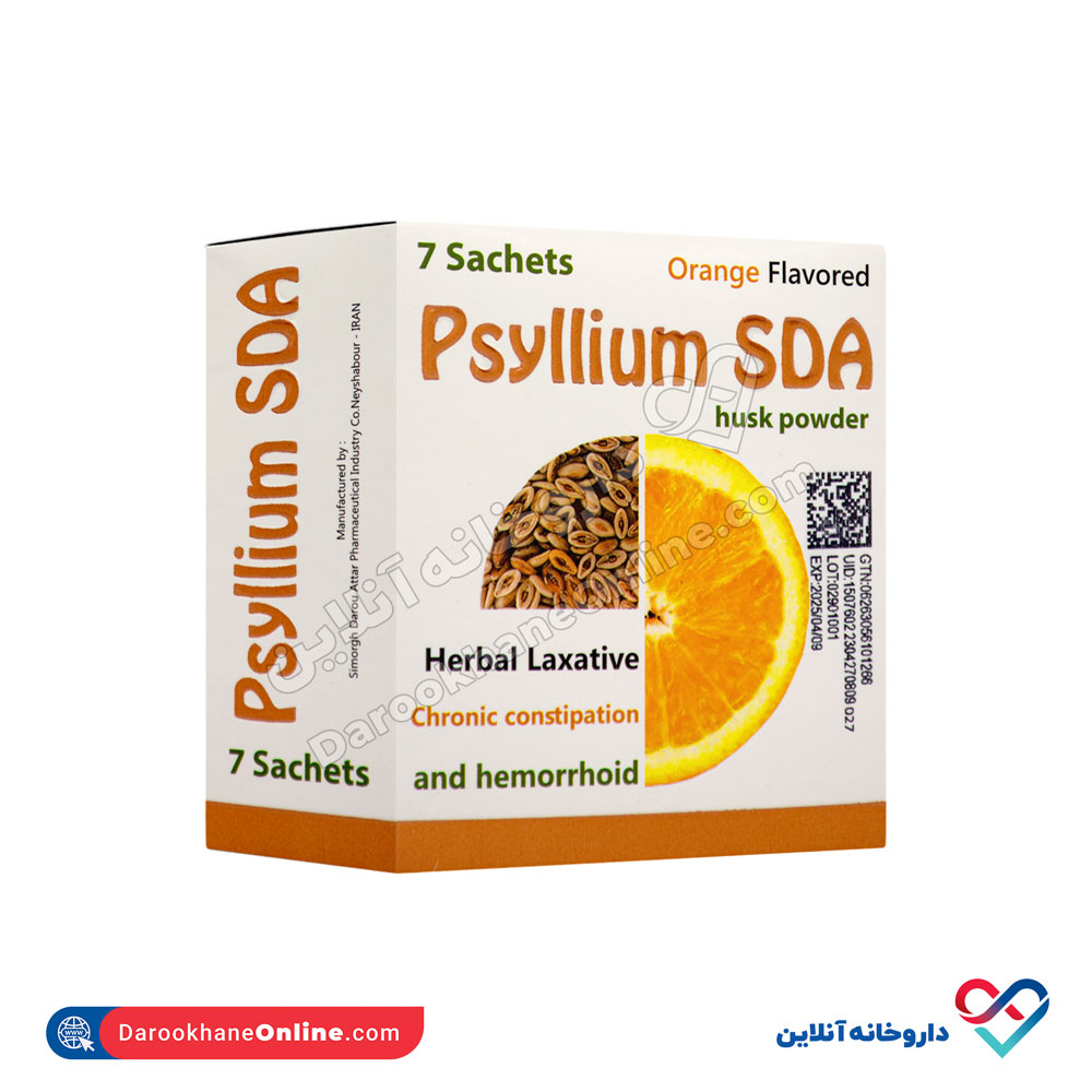 تصویر ساشه پسیلیوم اس دی ای پرتقال سیمرغ دارو عطار 7 عددی